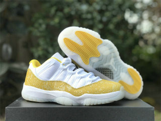 Authentic Air Jordan 11 Low Yellow Snakeskin