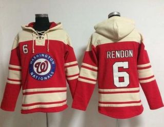 Washington Nationals #6 Anthony Rendon Red Sawyer Hooded Sweatshirt MLB Hoodie
