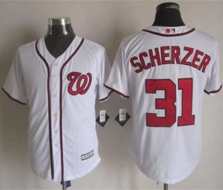 Washington Nationals #31 Max Scherzer White New Cool Base Stitched MLB Jersey