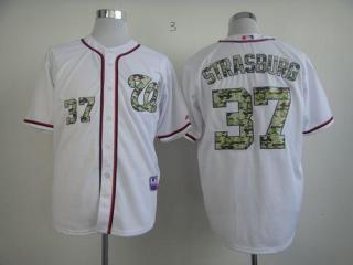Washington Nationals #37 Stephen Strasburg White USMC Cool Base Stitched MLB Jersey