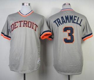 Mitchell and Ness 1984 Detroit Tigers #3 Alan Trammell Grey Throwback Stitched MLB Jersey