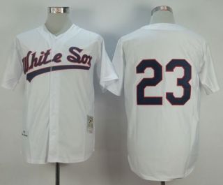 Mitchell and Ness 1990 Chicago White Sox -23 Robin Ventura White Throwback Stitched MLB Jersey