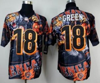Nike Cincinnati Bengals -18 A J Green Team Color NFL Fanatical Version Jersey