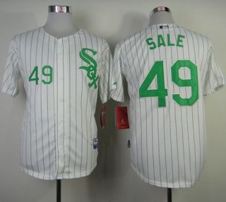 Chicago White Sox -49 Chris Sale White Green Strip St Patrick's Day Stitched MLB Jersey