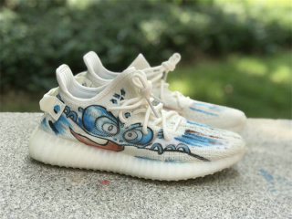 Authentic Y 350 V2 Bone/Light Blue/Black/Red