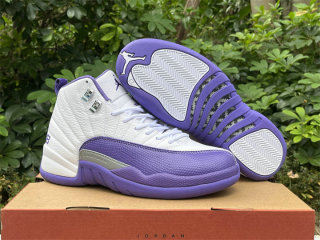 Authentic Air Jordan 12 White/Purple