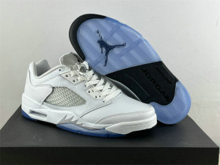 Authentic Air Jordan 5 Low GS “White Silver”