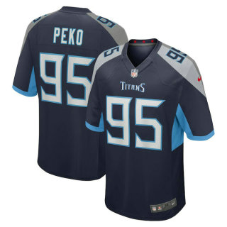 Men's Tennessee Titans Kyle Peko Nike Navy Team Game Jersey