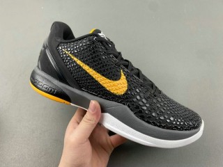 Authentic Nike Kobe 6 Black/Dark Grey-White-Del So