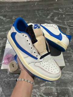 Perfect Air Jordan 1 Low Sail/Black/Military Blue