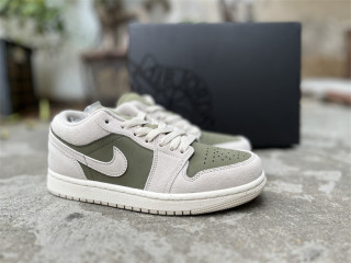 Authentic Air Jordan 1 Low Green/Grey