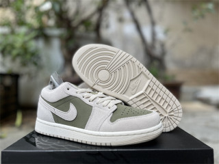 Authentic Air Jordan 1 Low GS Green/Grey