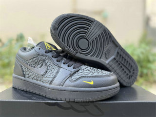 Authentic Air Jordan 1 Low GS Black/Yellow